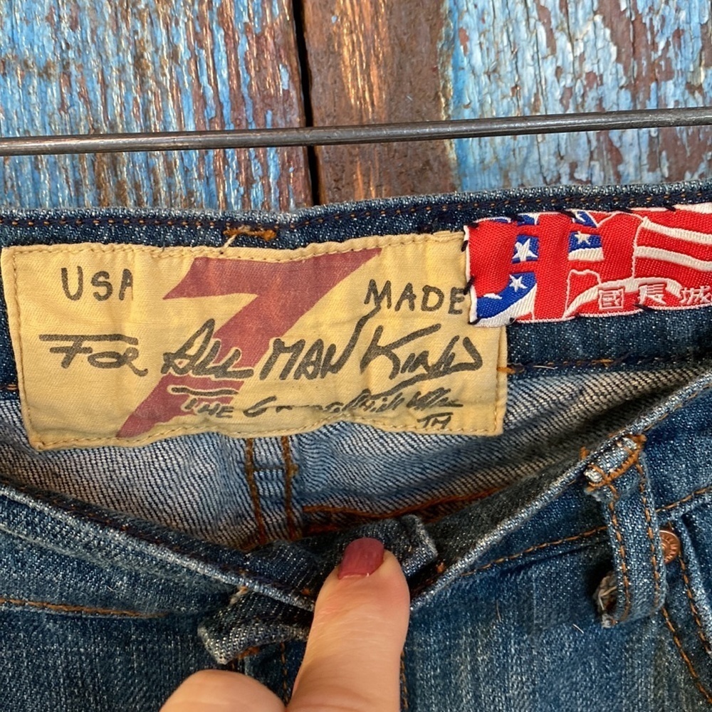 7 For All Mankind Straight Legged Embellished Jeans - Picture 3 of 8